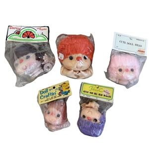 Vintage Darice Various Crafts Mitzy Yarn Hair Doll (Lot Of 5) Unopened